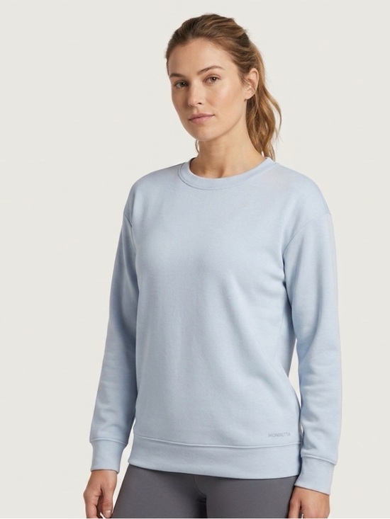 Mondetta Tops - MONDETTA Cozy Active Crewneck Light Blue women’s Small NWT